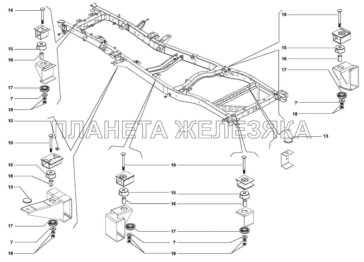 Крепление кузова к раме УАЗ-31519
